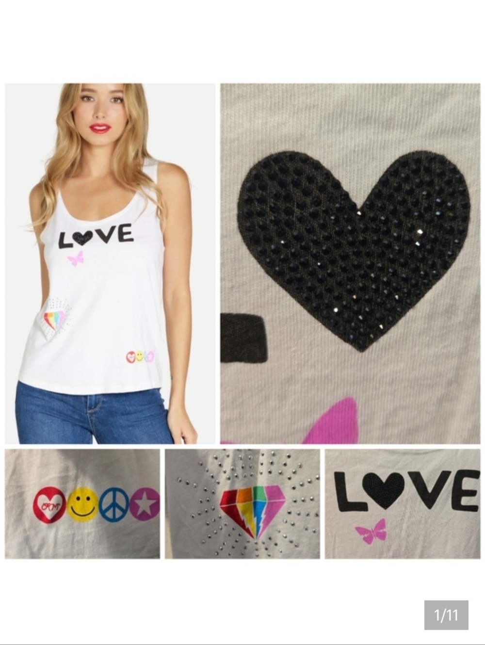 Lauren Moshi Magnolia Rainbow Lip tank top